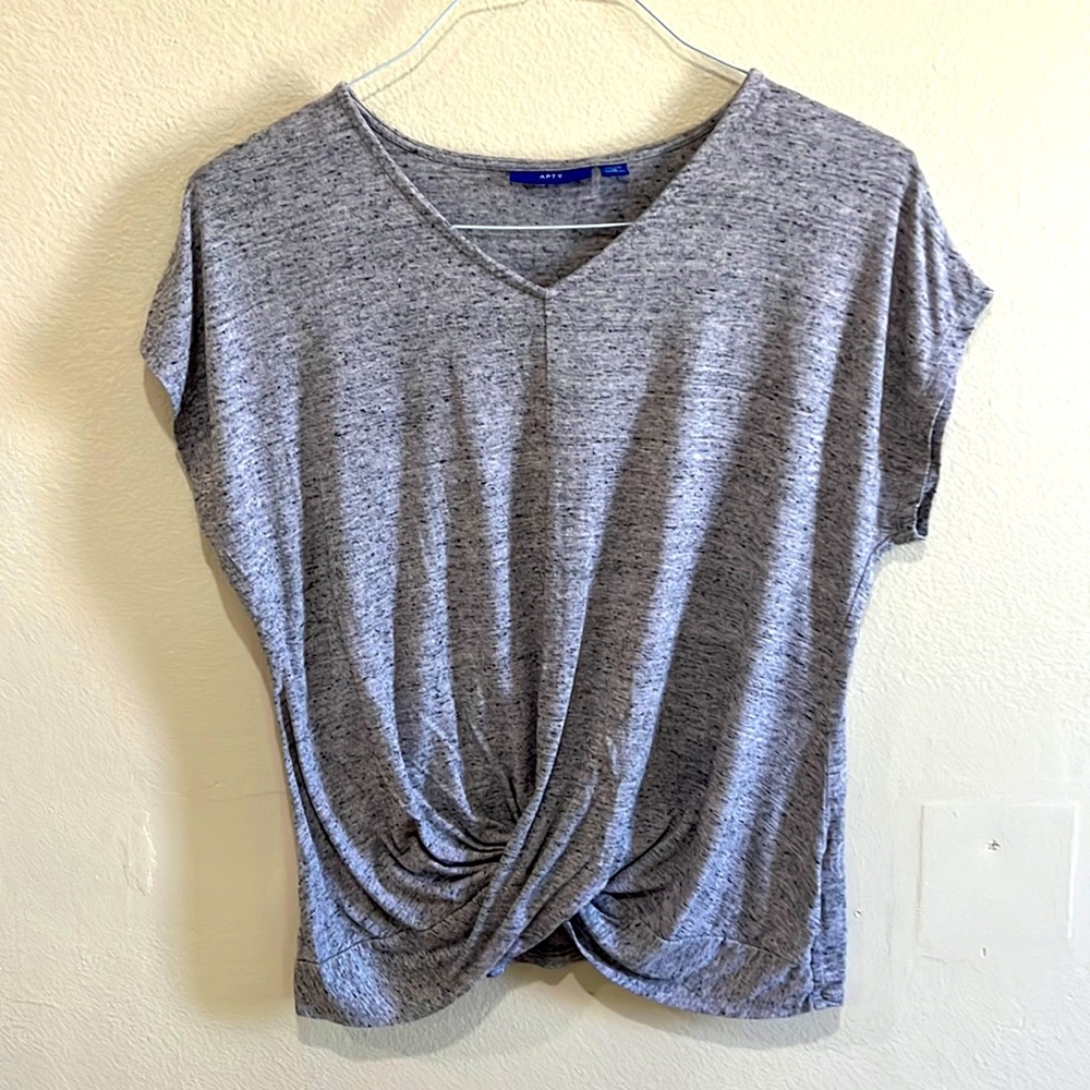 Women’s APT.9 Top Gray, Size Petite Medium